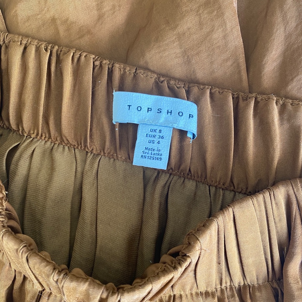 Dark gold/brown topshop skirt - Picture 3 of 4
